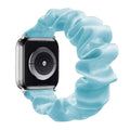For apple iwatch Watch Band Overseas Layered Combo Crease Color Ding Shiny Thread Satin Stretch Large Scrunchie Apple Band