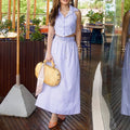 Summer Fashion Striped Fitted Skirt + Top 2-Piece Set