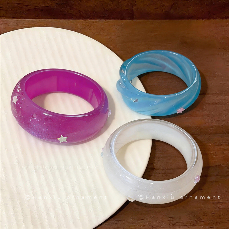Resin Starfish Textured Bangle Bracelet - view 2