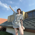 Summer Sporty Casual Plus Size Loose Short Skirt 2-Piece Set