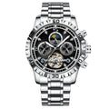 POEDAGAR Brand Mechanical Watch New Multifunction Month Mutual Fly Wheel Mens Watch Live Export Bestseller Watch
