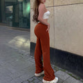 Casual Fashion High Waist Fitted Wide Leg Pants