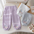 Girls' Cartoon Rocking Horse Embroidered Sweatpants
