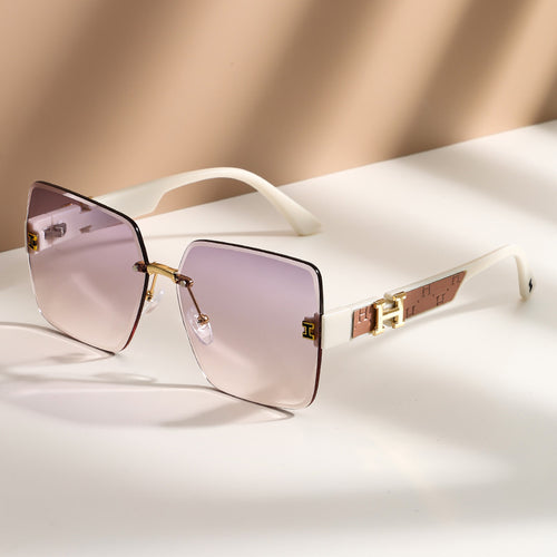 Elegant Frame Trendy Style Gradient Sunglasses Women Summer Sun-Proof Rimless Sunglasses UV-Proof Premium Sunglasses