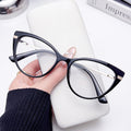 Light-Changing Cat-Eye Glasses Overseas Western Women Retro Reading Glasses Anti-Blue Fashionable Personality Plano Glasses Frame