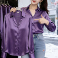 Women's Spring Professional Korean Long Sleeve Shirt 2026 | Casual Shirt - Purple