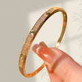 Bestseller Wide Fit Slim Cut 3 Row Crystal Starry Sky Bangle Copper Coated 18K Buckle Full Diamond Fashionable Couples Bracelet Gift