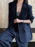 Fall Tencel Linen Cotton Blazer + Pants Set