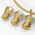 EU/US Import Bestseller Cutout 3D Asymmetric Round Half-Round Hoop Necklace Light Luxury Personality Elegant Set