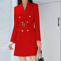 Women's Fall Korean Mid-Length Long Blazer + Jacket 2026 | Trendy Jacket - White