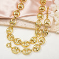 Western Statement Necklace Bracelet Set New Trendy Press Pattern Pig Nose Style Hip-Hop Overseas Wholesale Premium