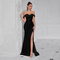 Women's Slim Long Evening Gown with Side Slit
