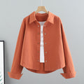 Women's Fall Workwear Korean Long Sleeve Loose Cropped Shirt + Jacket 2026 - Apricot