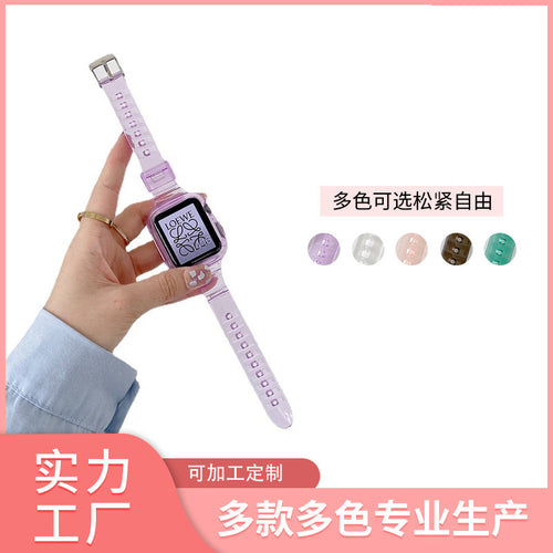 New Fits Apple Watch Band TPU Clear One-Piece Resin Glacier Band iwatch7 Band Wholesale