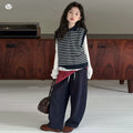 Girls' Striped Knit Vest & Base Layer Set
