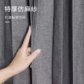 Shower curtain waterproof and mildew-proof curtain without punching invisible partition curtain European style double-sided magnetic imitation linen folding shower curtain