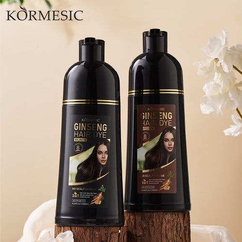 KORMESIC全英文人参黑色发剂Hair dye头发上色跨境外贸现货批发