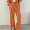 Women's Fall Korean Casual Petite Blazer Set 2026 | 2 Piece Outfit Set - Camel Pants