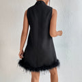 Women's Half High Neck Sleeveless A-Line Dress