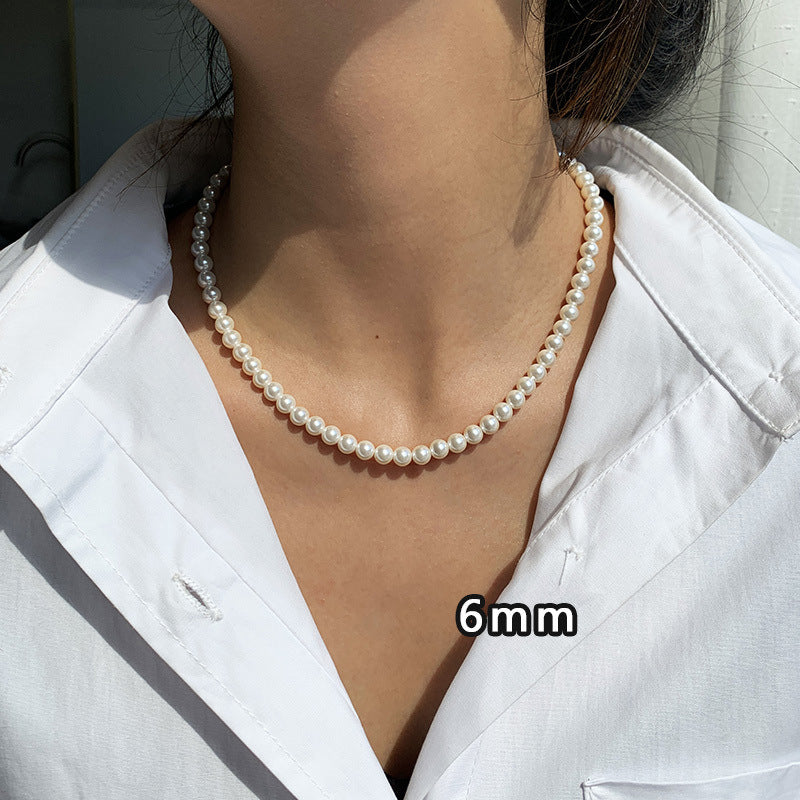 French-Style Zircon Beaded Pearl Pendant Necklace - view 12