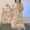 Women's Summer Japanese Short Sleeve Cardigan + Pants 3-Piece Set 2026 - 3-Piece Set Cardigan Apricot