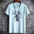white large size men's short-sleeved t-shirt new half-sleeved clothes trendy body shirts for men and