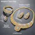 Middle East Jewelry Statement Full Diamond Net Form Flower Cubic Zirconia Necklace Bracelet Set Earrings Ring Set India Bride Jewelry