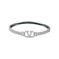 Western Full Diamond Geometric Bangle Exquisite Versatile Cubic Zirconia 2 Row Crystal Bracelet Niche Premium Elegant Hand Jewelry Women