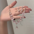 Pink Crystal Necklace Light Luxury Evening Gown Clavicle Chain Women 2026 New Bestseller Premium Choker Luxury Necklace
