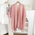 Women's Summer Hollow-Out Fringe Sun-Protection Lightweight Cardigan + Shawl + Top 20 - White