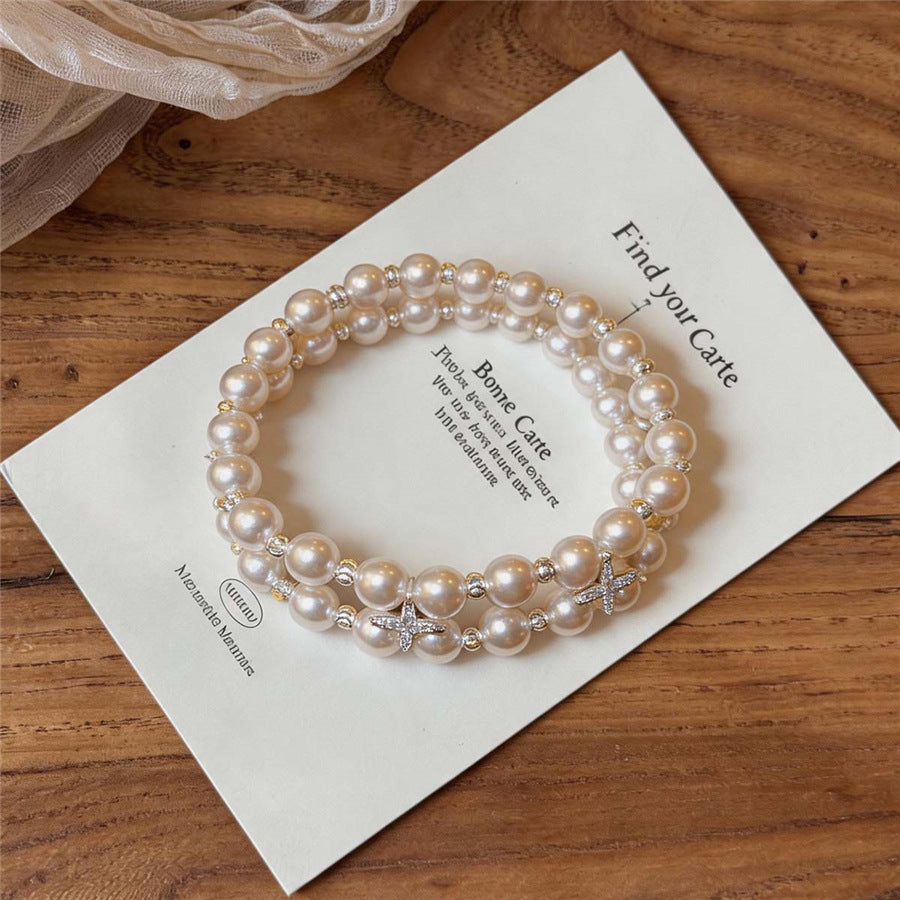 French Pearl Beaded Bracelet and Necklace Set - view 6