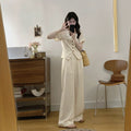 Summer Fashion Elegant Plus Size High Waist Wide Leg Pants + Top 2-Piece Set