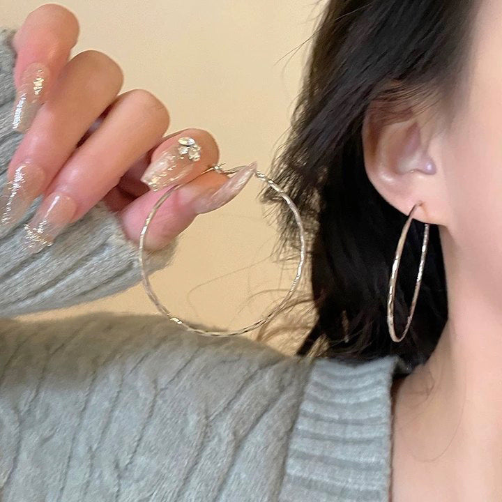 Minimalist Silver-Tone Hoop Stud Earrings - view 10