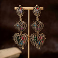 French Premium Light Luxury Vintage Heart Necklace Exquisite Cute Heavy-Duty Rhinestone Accessory Set Vine Cutout Necklace