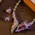 Cyan Island Vintage Fox Stud Heavy-Duty Alloy Necklace Western Statement Personality Creative Accessory Set