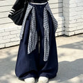 Girls' Letter Print Boat Neck Tee Plaid Wide-Leg Pants Set