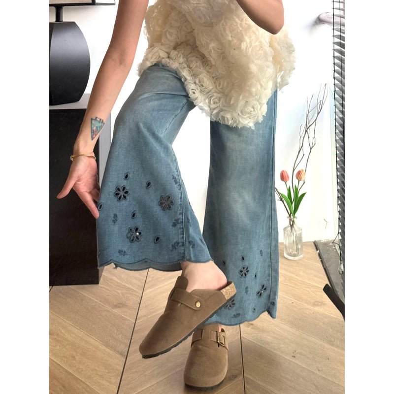Slimming Plus Size Loose Straight Leg Ankle-Length Wide Leg Pants + Pants