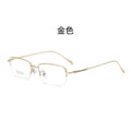 Beesfen New 8039TA Ultra-Light Pure Titanium Half-Rim Fine Frame Glasses Si Pattern Formal Can Fit Myopia Count Glasses
