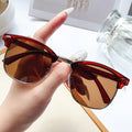 Overseas Classic 3016 Sunglasses Retro Stud Browline Half-Rim Sunglasses Trendy Men Glasses Driving Company Machine