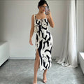 Amazon Printed Fitted Camisole Slit Dress, 2026