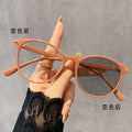 Photochromic Presbyopia Glasses Ultra-Light Style Contrast Bare Face Older Adults Fashionable HD Retro Round Anti-Blue-Light Reading