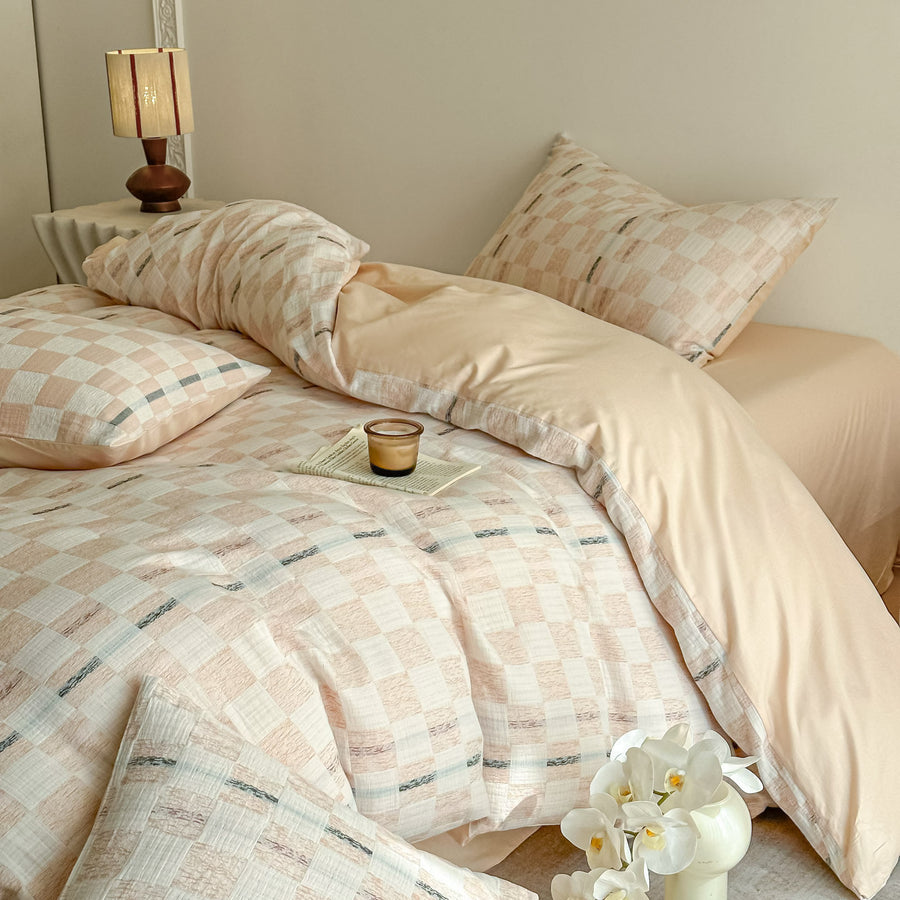 Cookie Check Cotton Jacquard 4-Piece Bedding Set - view 3