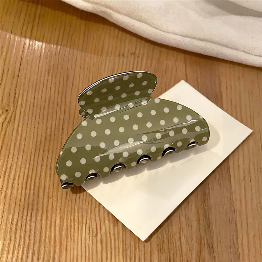 Korean Polka Dot Acrylic Hair Claw Clip - view 9