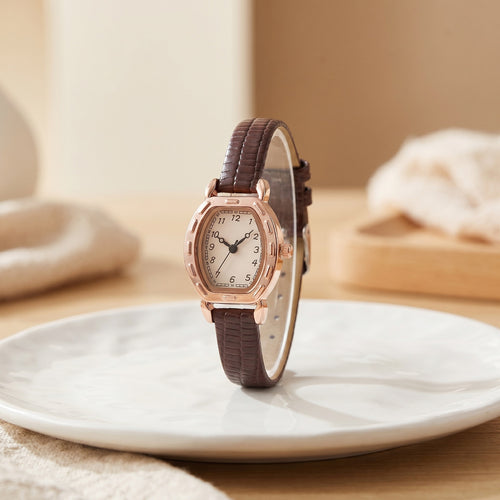 Retro Wine Barrel Type Ladies Watch Niche Light Luxury Premium Belt Quartz Watch Student Versatile Factory Wholesale