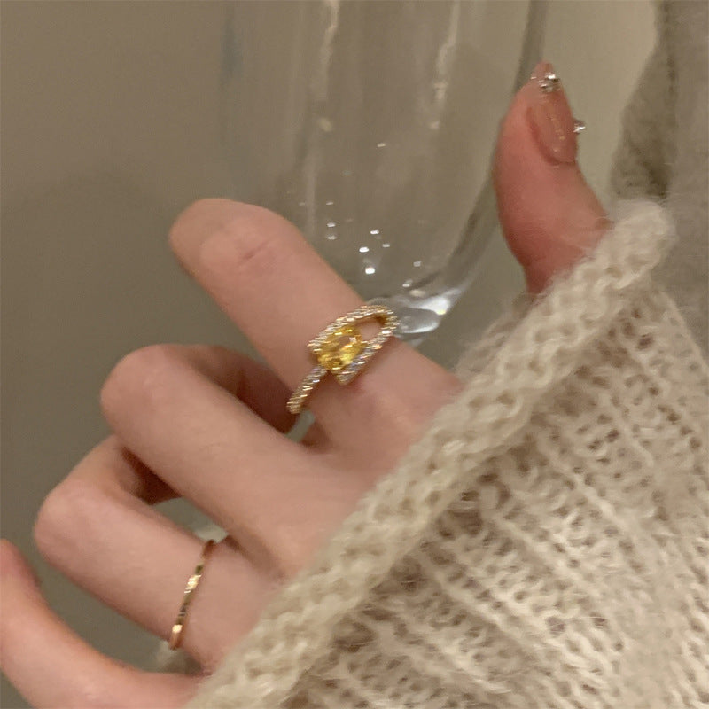 Korean Zircon Open Band Ring - view 4