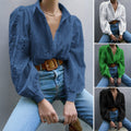 Women's Spring-Summer Casual Fashion Puff Sleeve Hollow-Out Loose Cardigan + Shirt 20 - White