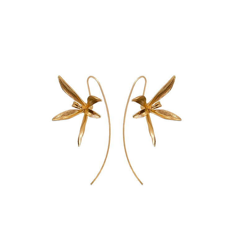 Chinese-Style Iris Flower Hook Earrings - view 5