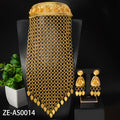 Western Middle East Luxury Women Long Fringe Necklace Earrings Set 18K Gold Set Wedding Banquet Bead Gem