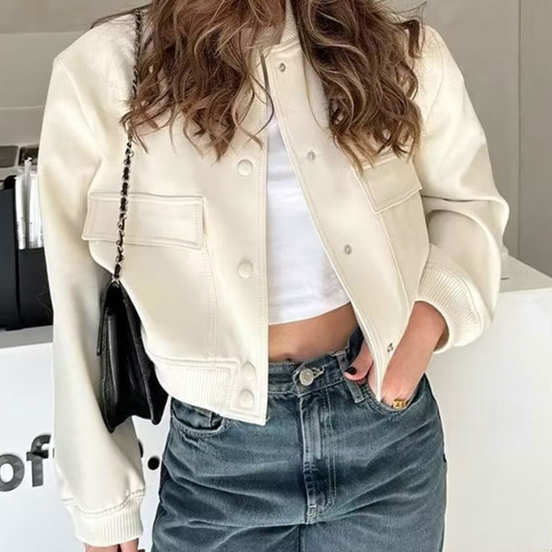 Women's Fall Stand Collar Jacket 2026 | Trendy Jacket - Pink