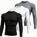 european size tight-fitting long-sleeved men's sports running sports training basketball bottoming t